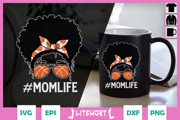 Basketball Mom Life Messy Bun Mother SVG