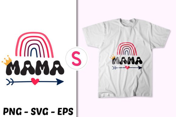 Beloved Mama with Crown and Rainbow: Graphics and Crafts for Branding