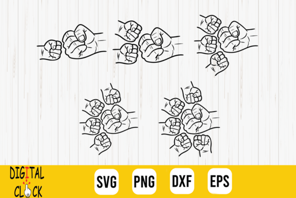 Family Fist Bump Graphics for Modern Crafts