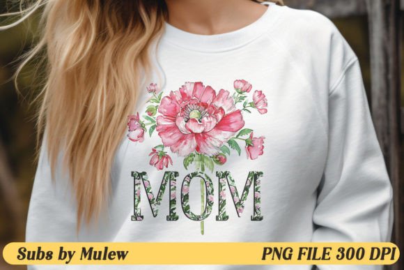 Floral Mom PNG: Graphics for Crafts & Branding