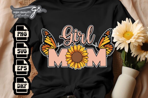 Girl Mom with Sunflowers Mothers Day SVG