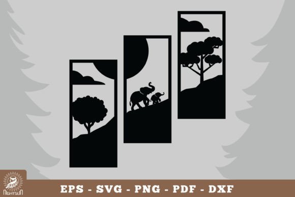 Mom and Baby Elephant Graphics for Crafts