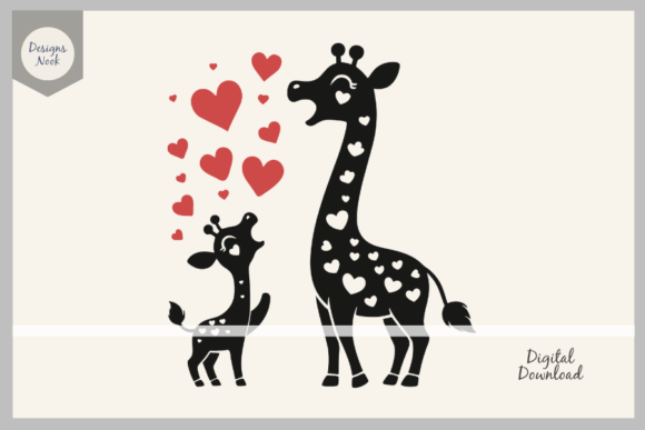 Mom and Baby Giraffe Graphics for Crafts
