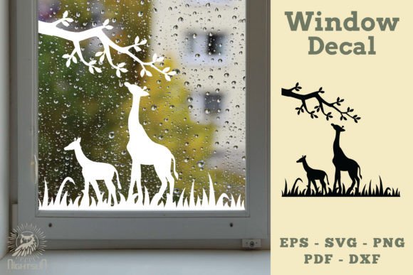 Mom and Baby Giraffe SVG: Graphics for Crafts
