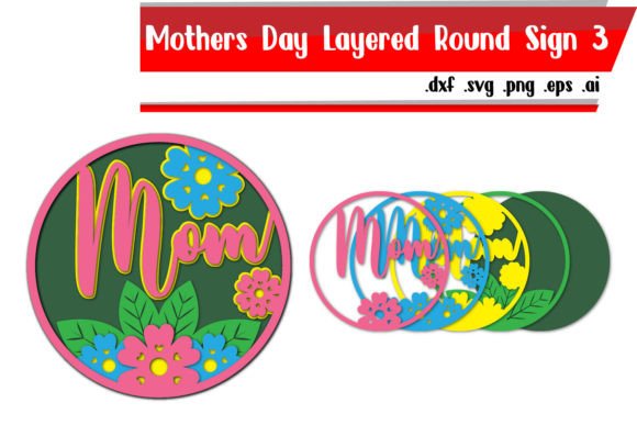 Mom Mothers Day Layered Round Sign 3 Review