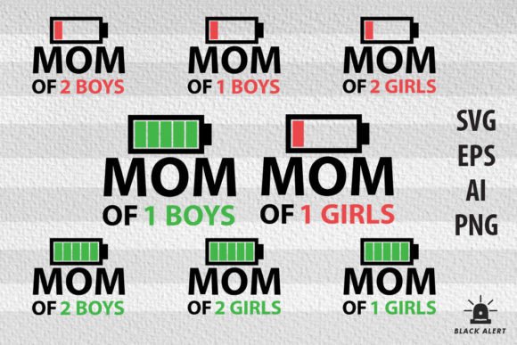 Mom of 2 Boys 2 Battery Svg Mothers Day