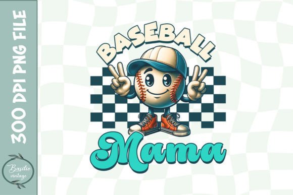 Retro Baseball Mama PNG: Graphics for Crafts