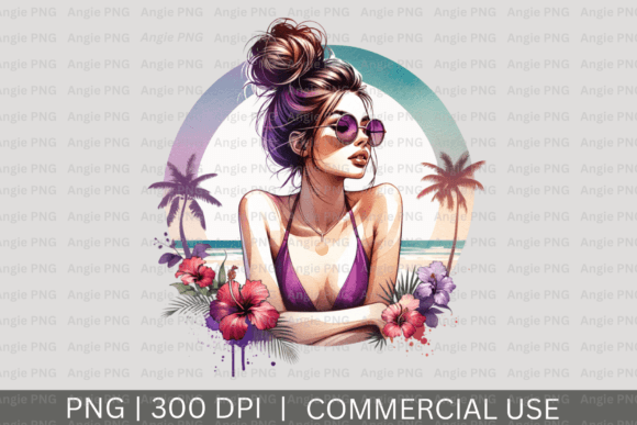 Summer Beach Bun: Graphics for Crafts & Brands